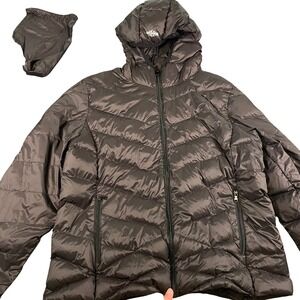 Wantdo Women's Lightweight Puffer Jacket Size XL Black Packable Hooded Winter